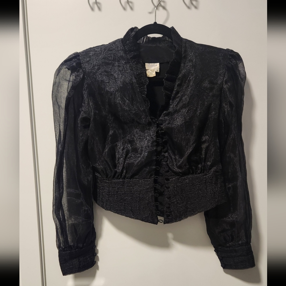 Vintage 80s Does Victorian Trad Goth Blouse Jacket